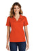 Sport-Tek L469 Womens Dri-Mesh Moisture Wicking Short Sleeve Polo Shirt Bright Orange Model Front