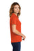 Sport-Tek L469 Womens Dri-Mesh Moisture Wicking Short Sleeve Polo Shirt Bright Orange Model Side