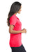 Port Authority L568 Womens Cotton Touch Performance Moisture Wicking Short Sleeve Polo Shirt Hot Coral Pink Model Side