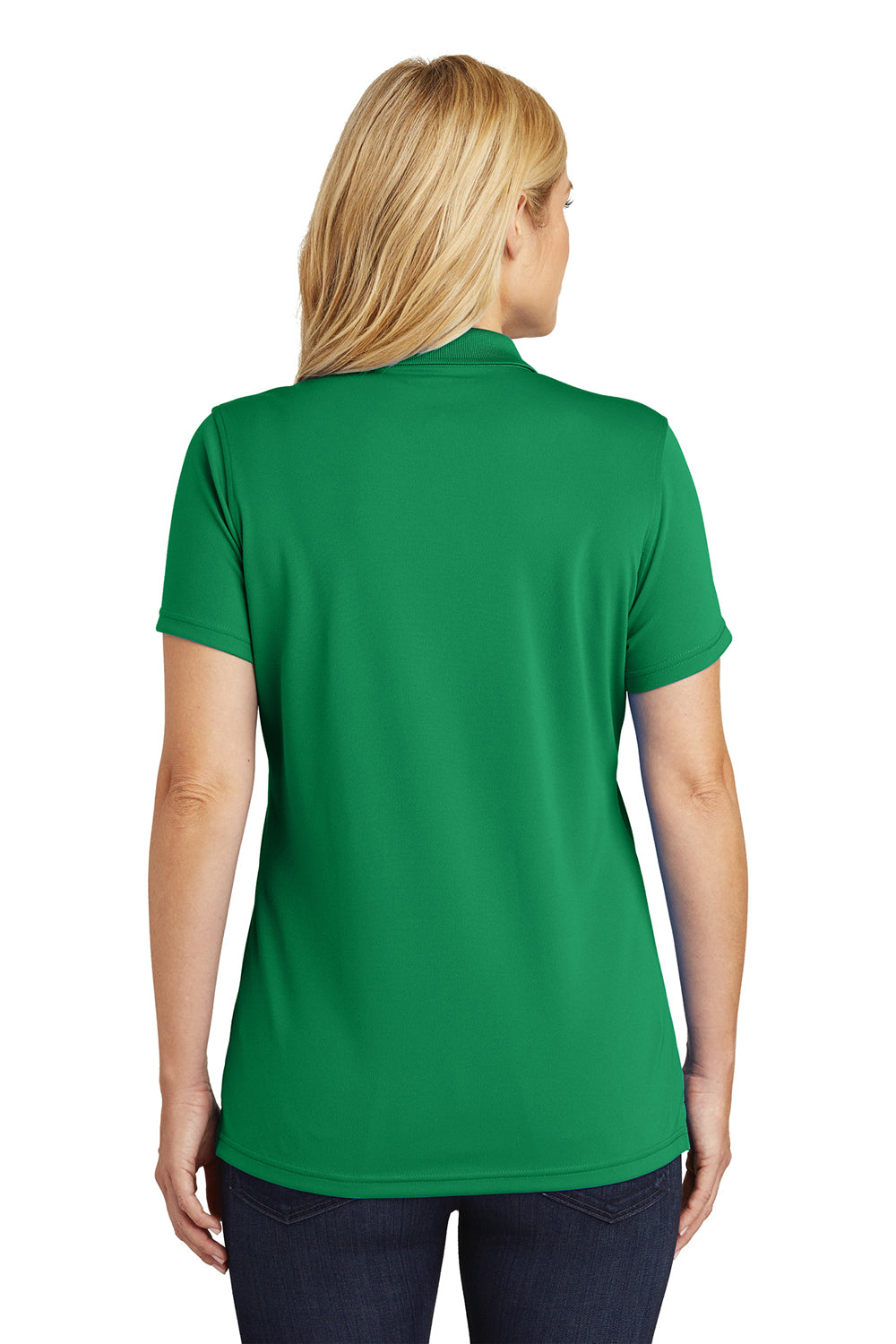 Port Authority LK110 Womens Dry Zone Moisture Wicking Short Sleeve Polo Shirt Bright Kelly Green Model Back