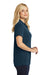 Port Authority LK110 Womens Dry Zone Moisture Wicking Short Sleeve Polo Shirt River Navy Blue Model Side