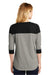 New Era LNEA104 Womens Heritage 3/4 Sleeve Crewneck T-Shirt Heather Rainstorm Grey/Black Model Back
