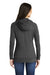 New Era LNEA122 Womens Sueded Full Zip Hooded Sweatshirt Hoodie w/ Pockets Heather Black Model Back