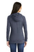 New Era LNEA122 Womens Sueded Full Zip Hooded Sweatshirt Hoodie w/ Pockets Heather Navy Blue Model Back
