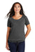 New Era LNEA133 Womens Performance Cinch Moisture Wicking Short Sleeve Wide Neck T-Shirt Graphite Grey Model Front