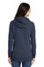 New Era LNEA500 Womens Sueded French Terry Hooded Sweatshirt Hoodie w/ Pouch Pocket Navy Blue Model Back