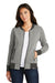 New Era LNEA503 Womens Sueded French Terry Full Zip Jacket Light Graphite Grey Twist/Graphite Grey Model Front
