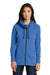 New Era LNEA511 Womens Fleece Full Zip Hooded Sweatshirt Hoodie w/ Pockets Heather Royal Blue Model Front