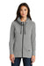New Era LNEA511 Womens Fleece Full Zip Hooded Sweatshirt Hoodie w/ Pockets Heather Shadow Grey Model Front