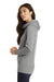 New Era LNEA511 Womens Fleece Full Zip Hooded Sweatshirt Hoodie w/ Pockets Heather Shadow Grey Model Side