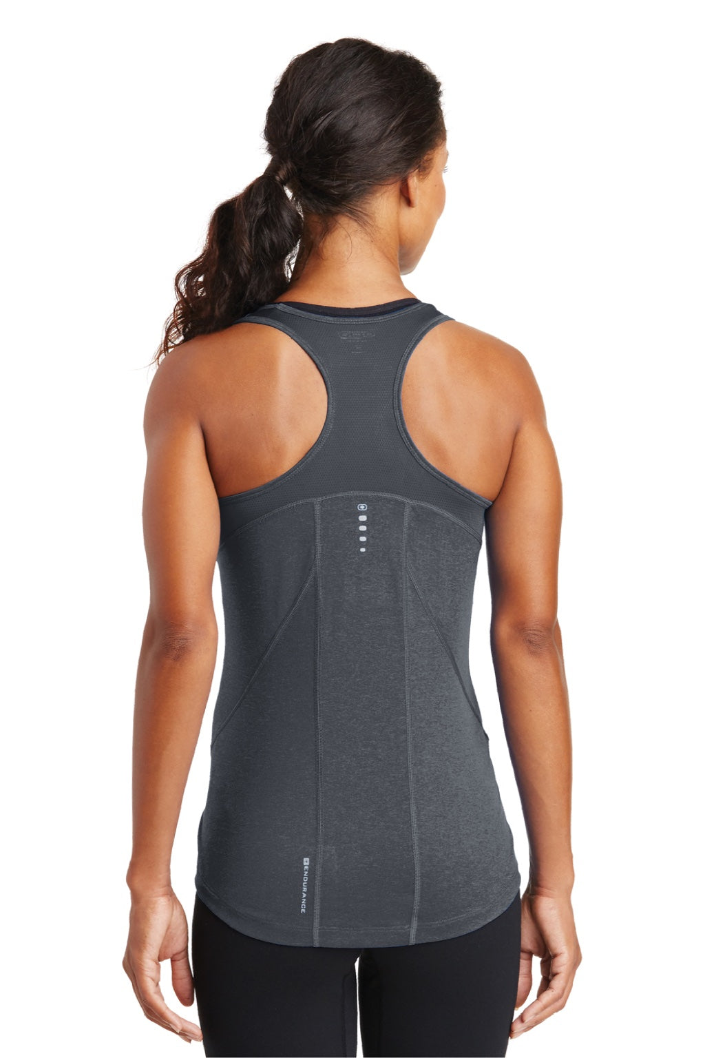 Ogio LOE322 Womens Endurance Pulse Jersey Moisture Wicking Tank Top Gear Grey Model Back