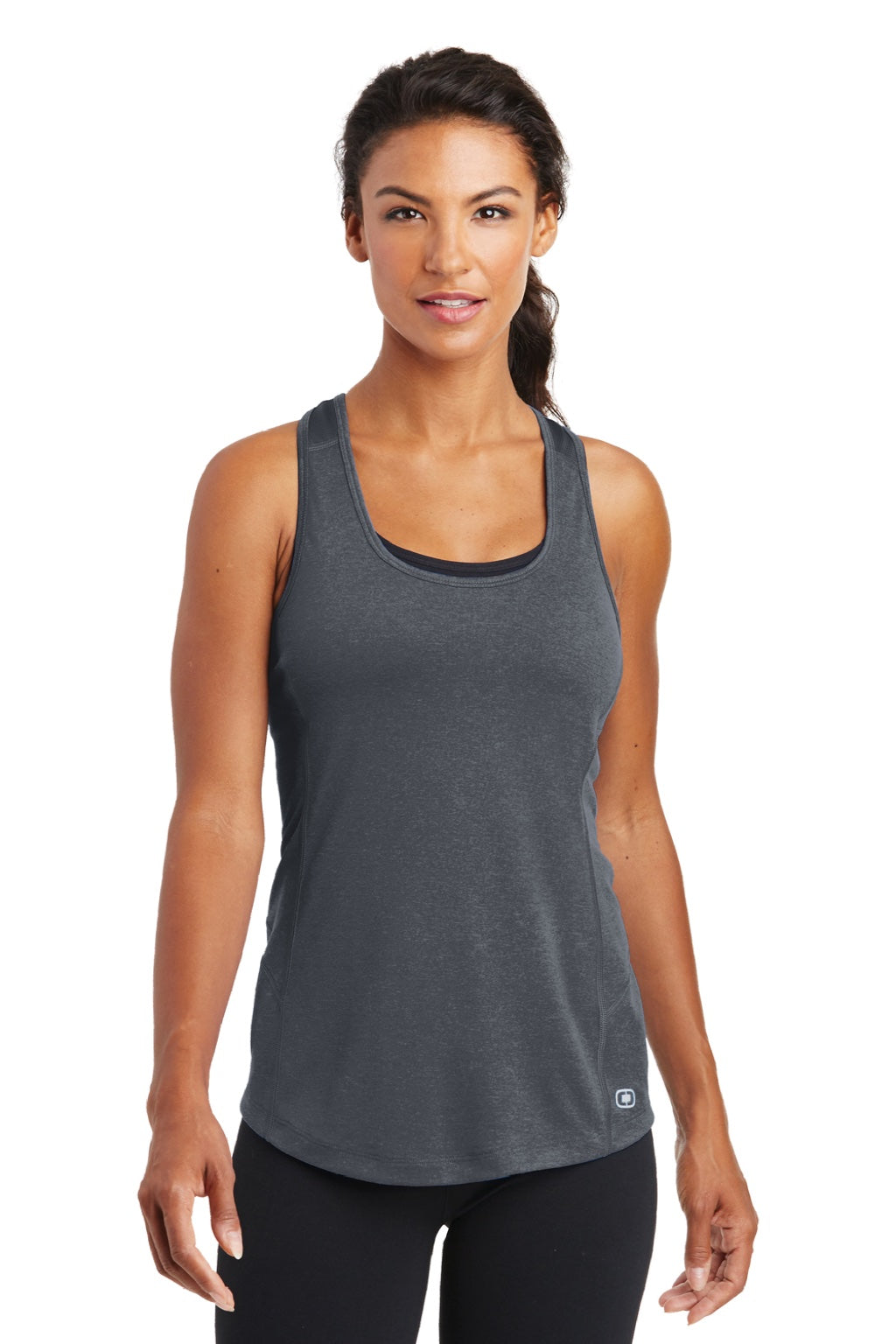 Ogio LOE322 Womens Endurance Pulse Jersey Moisture Wicking Tank Top Gear Grey Model Front