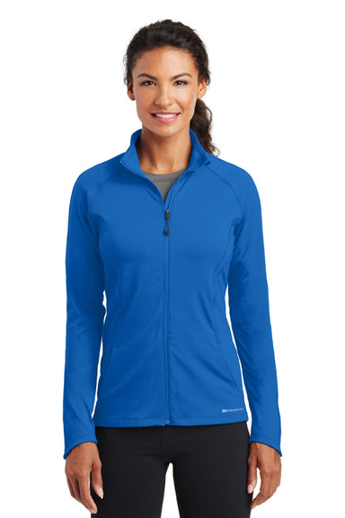 Ogio LOE551 Womens Endurance Radius Moisture Wicking Full Zip Sweatshirt w/ Pockets Electric Blue Model Front