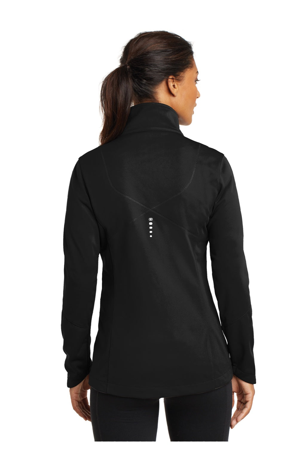 Ogio LOE720 Womens Endurance Crux Wind & Water Resistant Full Zip Jacket Blacktop Model Back