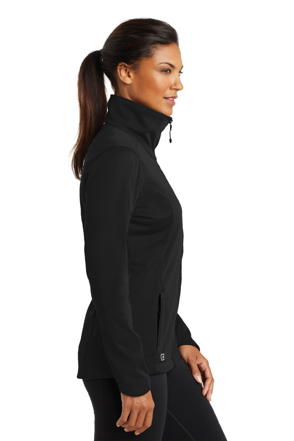 Ogio LOE720 Womens Endurance Crux Wind & Water Resistant Full Zip Jacket Blacktop Model Side