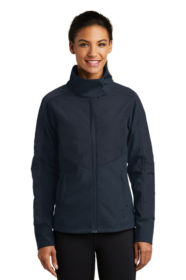 Ogio LOE722 Womens Endurance Brink Wind & Water Resistant Full Zip Jacket Propel Navy Blue Model Front