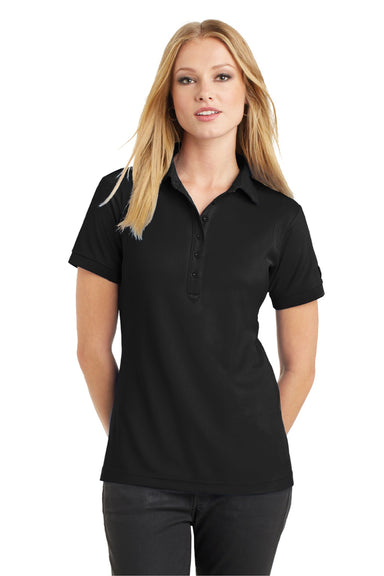 Ogio LOG101 Womens Jewel Moisture Wicking Short Sleeve Polo Shirt Blacktop Model Front