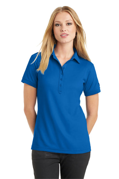 Ogio LOG101 Womens Jewel Moisture Wicking Short Sleeve Polo Shirt Electric Blue Model Front