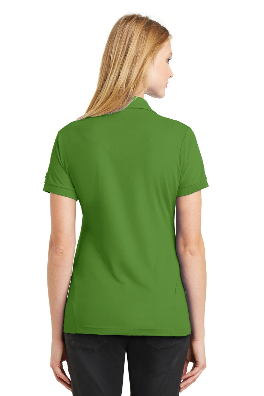 Ogio LOG101 Womens Jewel Moisture Wicking Short Sleeve Polo Shirt Gridiron Green Model Back