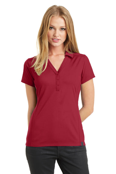 Ogio LOG125 Womens Framework Moisture Wicking Short Sleeve Polo Shirt Signal Red Model Front