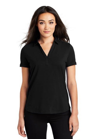 Ogio LOG138 Womens Limit Moisture Wicking Short Sleeve Polo Shirt Blacktop Model Front