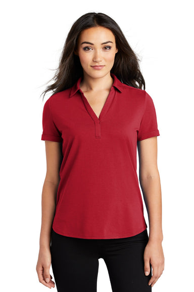 Ogio LOG138 Womens Limit Moisture Wicking Short Sleeve Polo Shirt Signal Red Model Front