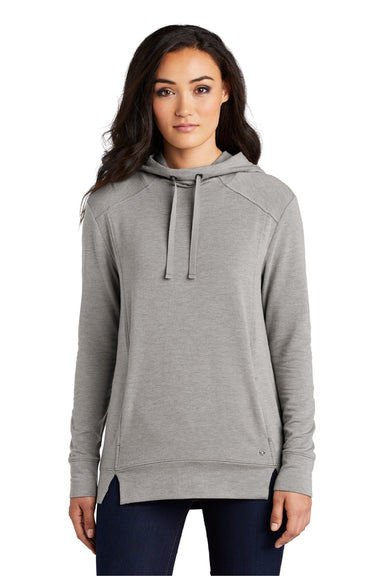 Ogio LOG810 Womens Luuma Fleece Hooded Sweatshirt Hoodie Heather Petrol Grey Model Front