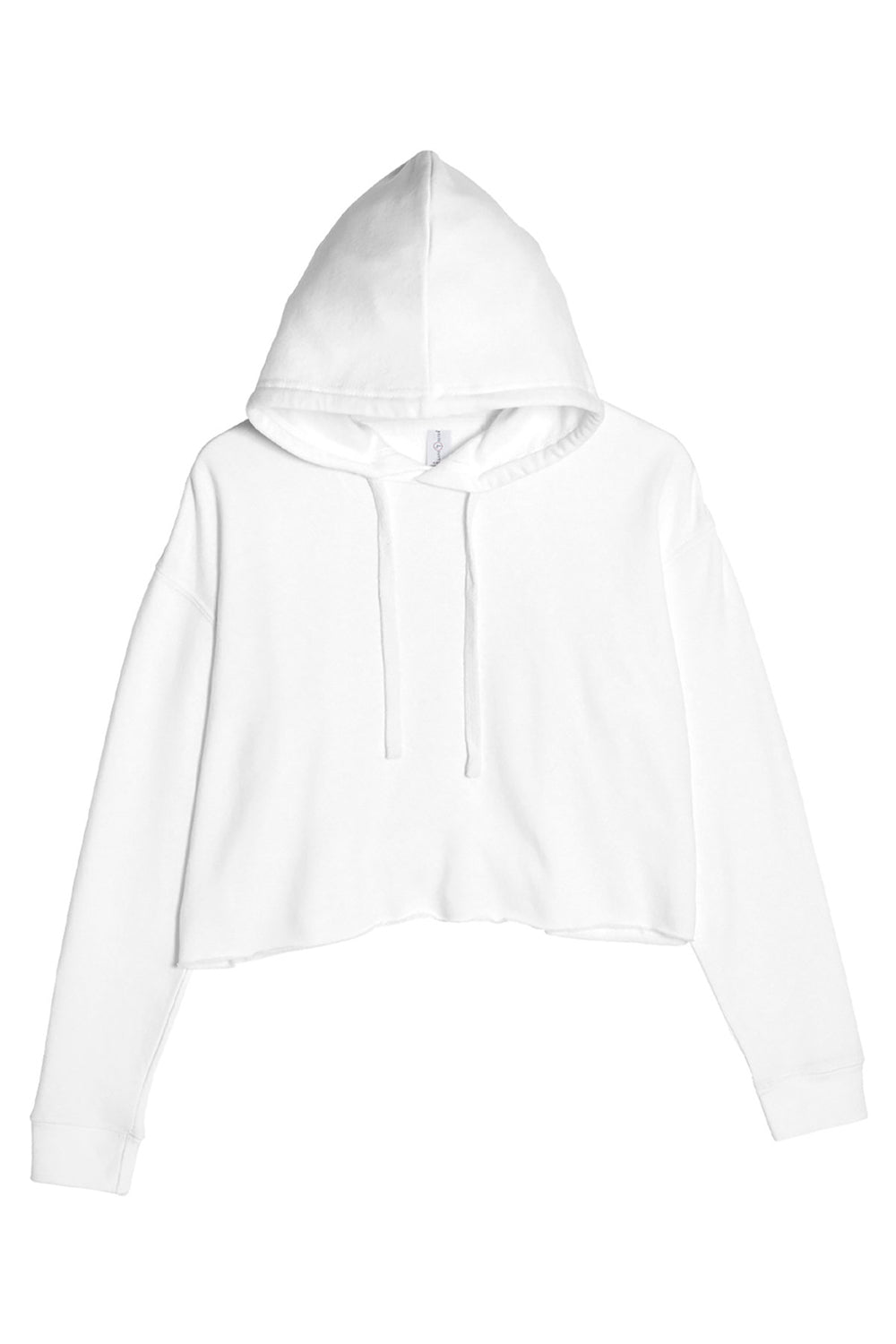 Lane Seven LS12000 Womens Cropped Fleece Hooded Sweatshirt Hoodie White Flat Front