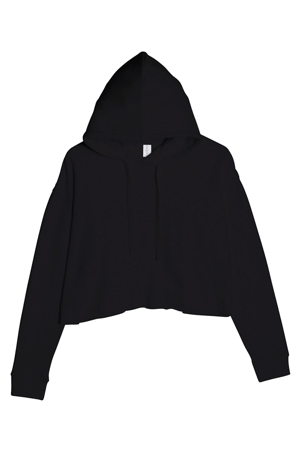 Lane Seven LS12000 Womens Cropped Fleece Hooded Sweatshirt Hoodie Black Flat Front