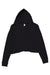 Lane Seven LS12000 Womens Cropped Fleece Hooded Sweatshirt Hoodie Black Flat Front