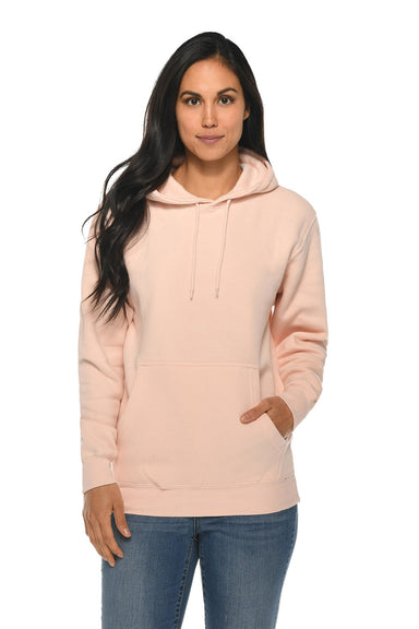 Lane Seven LS14001 Mens Premium Hooded Sweatshirt Hoodie w/ Pouch Pocket Pale Pink Model Front