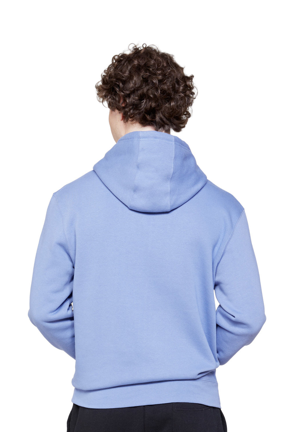 Lane Seven LS14001 Mens Premium Hooded Sweatshirt Hoodie w/ Pouch Pocket Colony Blue Model Back