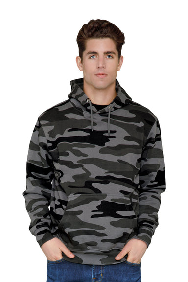 Lane Seven LS14001 Mens Premium Hooded Sweatshirt Hoodie w/ Pouch Pocket Slate Camo Model Front