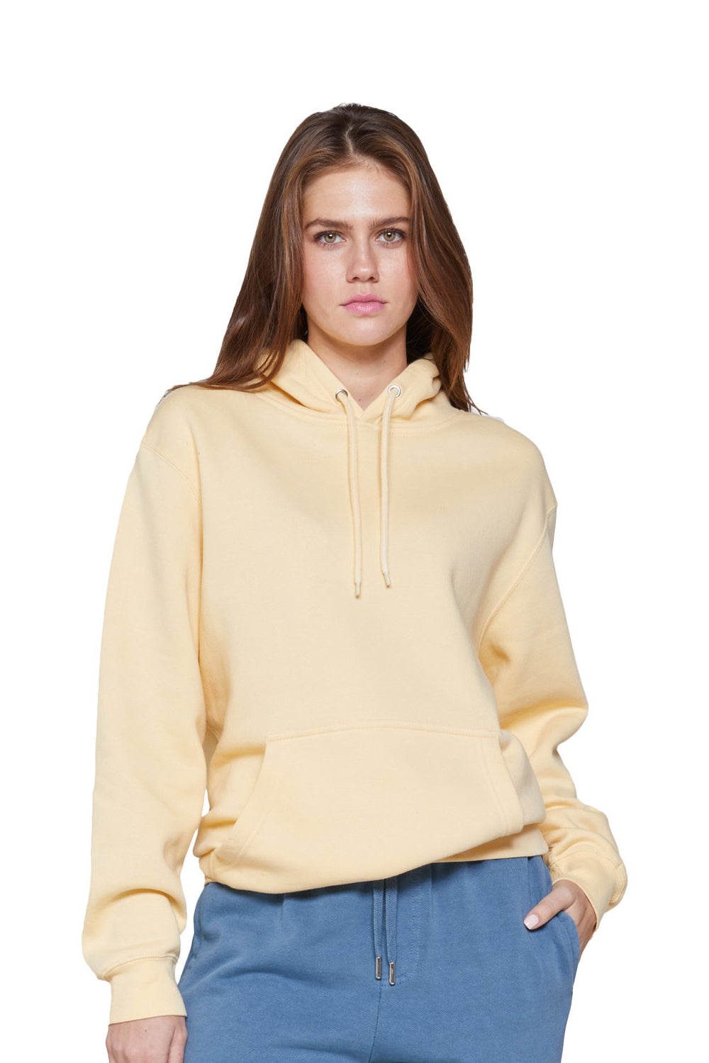 Lane Seven LS14001 Mens Premium Hooded Sweatshirt Hoodie w/ Pouch Pocket Pina Colada Model Front
