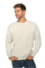 Lane Seven LS14004 Mens Premium Crewneck Sweatshirt Heather Oatmeal Model Front