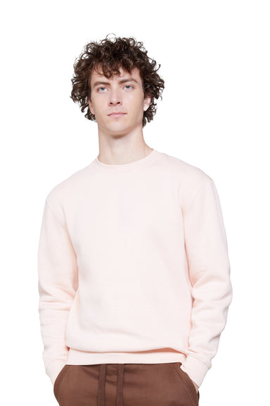 Lane Seven LS14004 Mens Premium Crewneck Sweatshirt Pale Pink Model Front