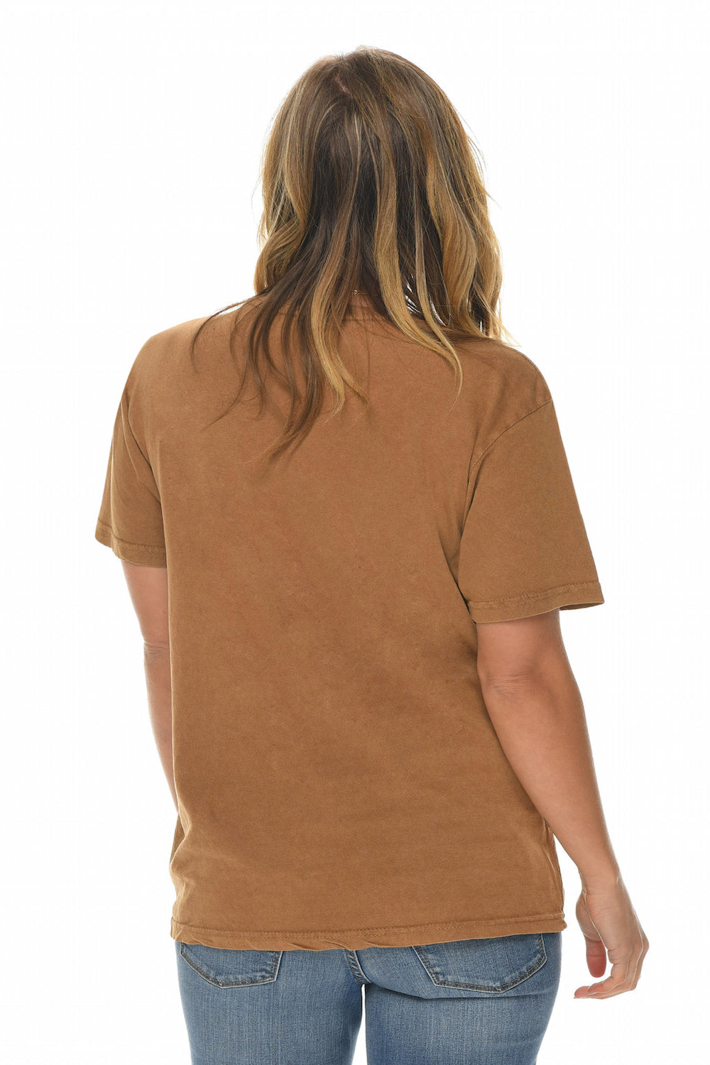 Lane Seven LST002 Mens Vintage Short Sleeve Crewneck T-Shirt Vintage Camel Model Back