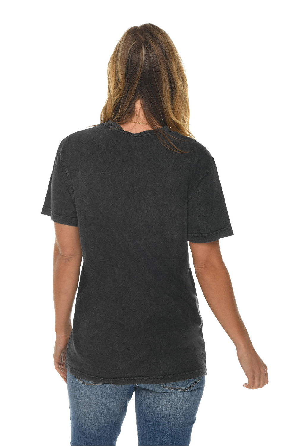 Lane Seven LST002 Mens Vintage Short Sleeve Crewneck T-Shirt Black Model Back