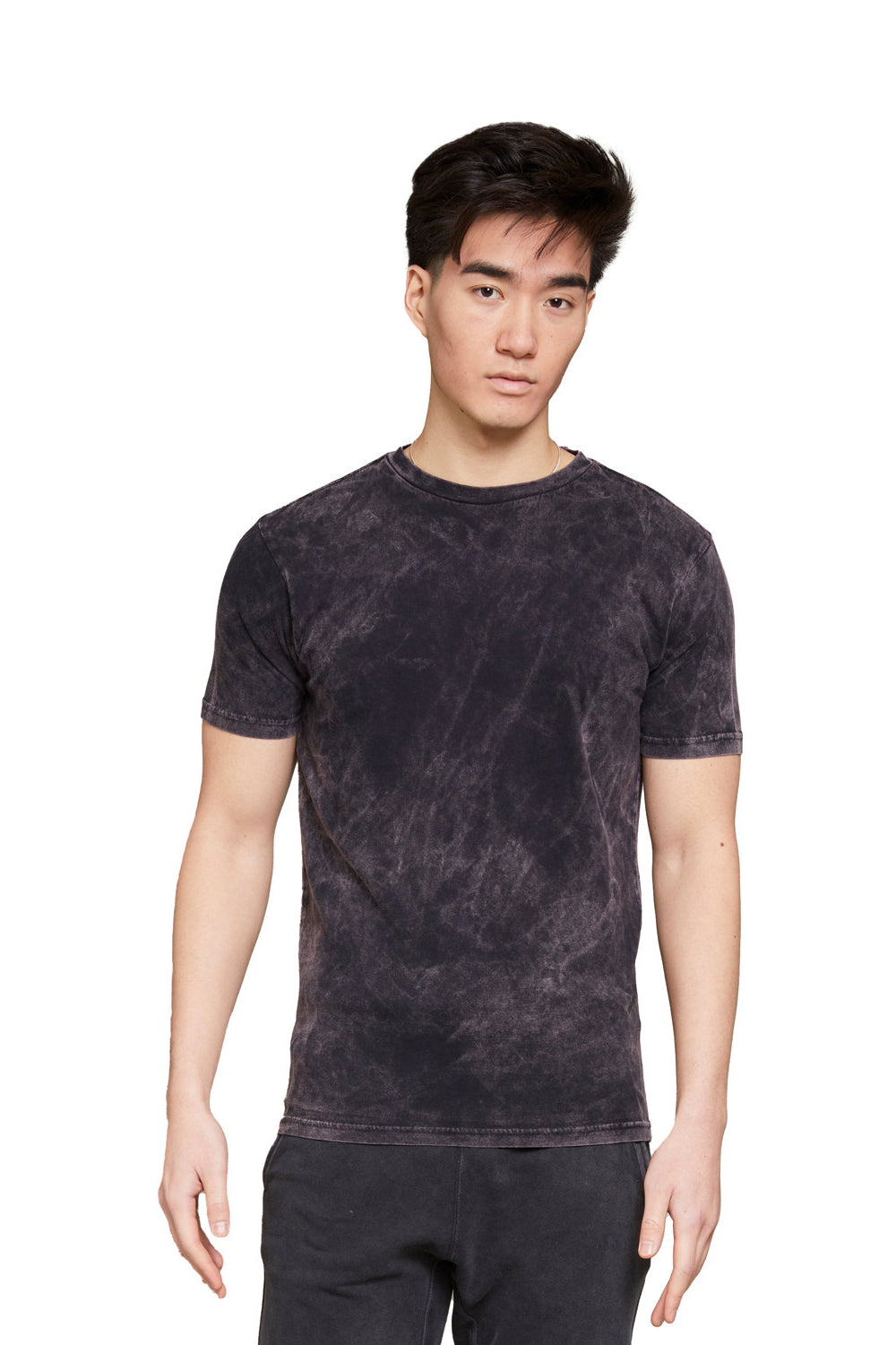 Lane Seven LST002 Mens Vintage Short Sleeve Crewneck T-Shirt Cloud Black Model Front