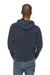Lane Seven LST004 Mens Vintage Raglan Hooded Sweatshirt Hoodie w/ Pouch Pocket Vintage Denim Blue Model Back