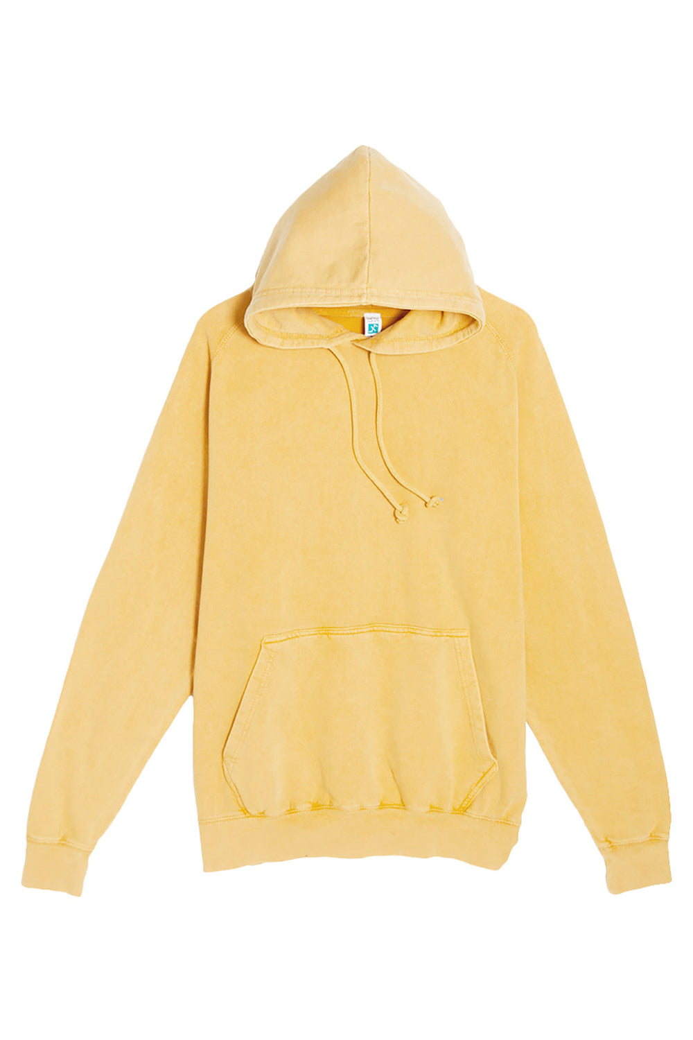 Lane Seven LST004 Mens Vintage Raglan Hooded Sweatshirt Hoodie w/ Pouch Pocket Vintage Mustard Yellow Flat Front