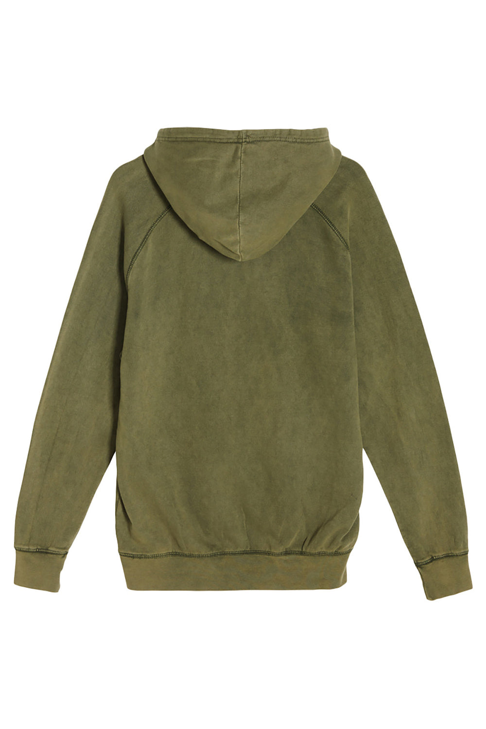 Lane Seven LST004 Mens Vintage Raglan Hooded Sweatshirt Hoodie w/ Pouch Pocket Vintage Olive Green Flat Back