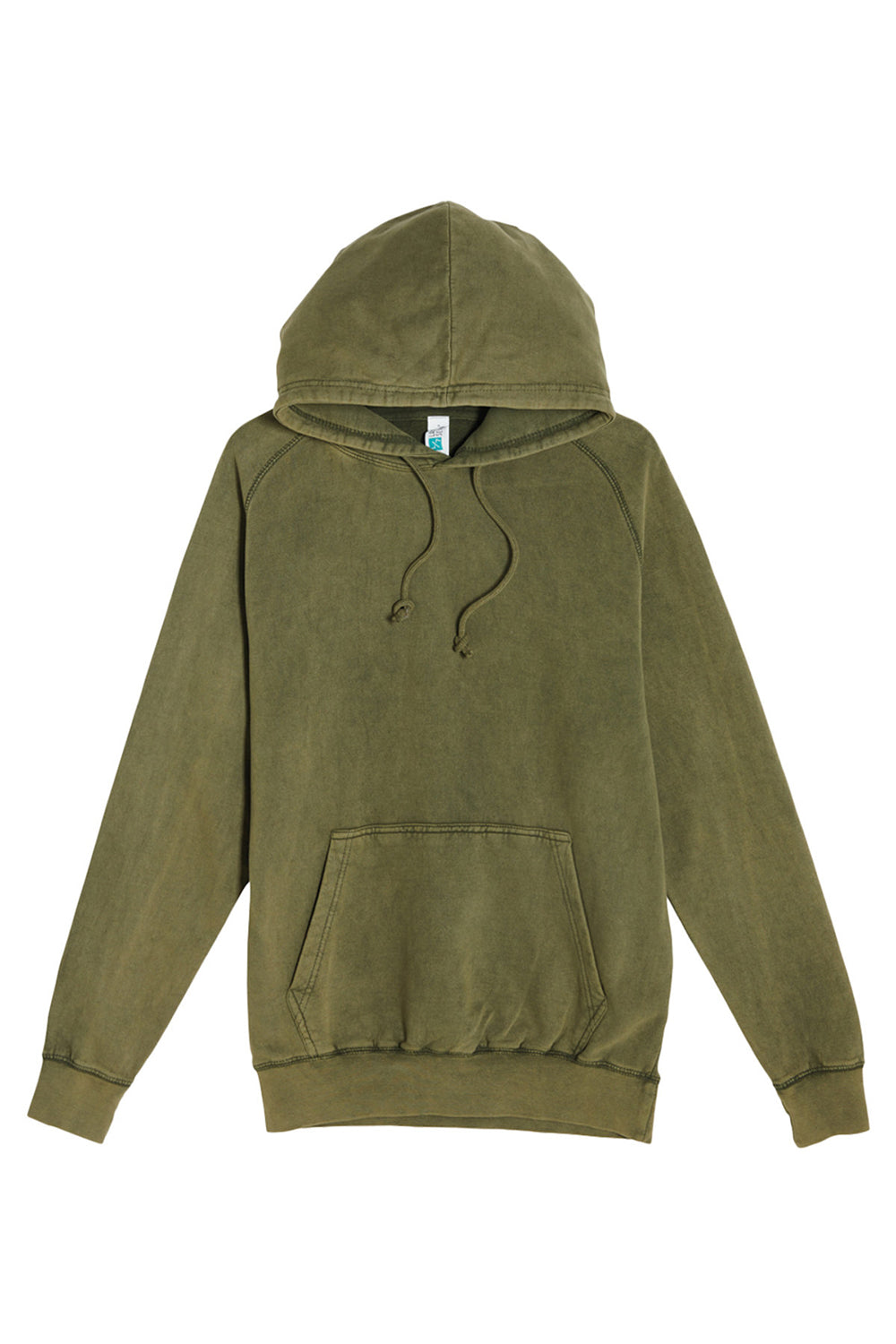 Lane Seven LST004 Mens Vintage Raglan Hooded Sweatshirt Hoodie w/ Pouch Pocket Vintage Olive Green Flat Front