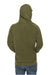 Lane Seven LST004 Mens Vintage Raglan Hooded Sweatshirt Hoodie w/ Pouch Pocket Vintage Olive Green Model Back