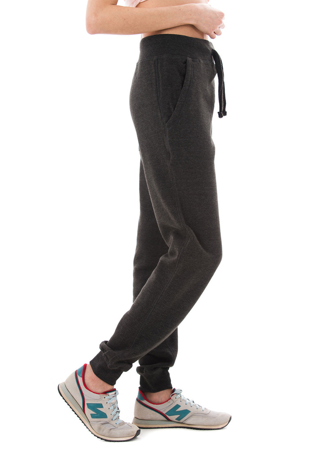 Lane Seven LST006 Mens Premium Jogger Sweatpants w/ Pockets Heather Charcoal Grey Model Side