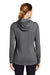 Sport-Tek LST296 Womens Moisture Wicking Fleece Hooded Sweatshirt Hoodie w/ Pouch Pocket Heather Dark Grey Model Back