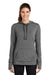 Sport-Tek LST296 Womens Moisture Wicking Fleece Hooded Sweatshirt Hoodie w/ Pouch Pocket Heather Dark Grey Model Front