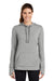 Sport-Tek LST296 Womens Moisture Wicking Fleece Hooded Sweatshirt Hoodie w/ Pouch Pocket Heather Light Grey Model Front