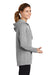 Sport-Tek LST296 Womens Moisture Wicking Fleece Hooded Sweatshirt Hoodie w/ Pouch Pocket Heather Light Grey Model Side