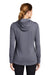Sport-Tek LST296 Womens Moisture Wicking Fleece Hooded Sweatshirt Hoodie w/ Pouch Pocket Heather True Navy Blue Model Back